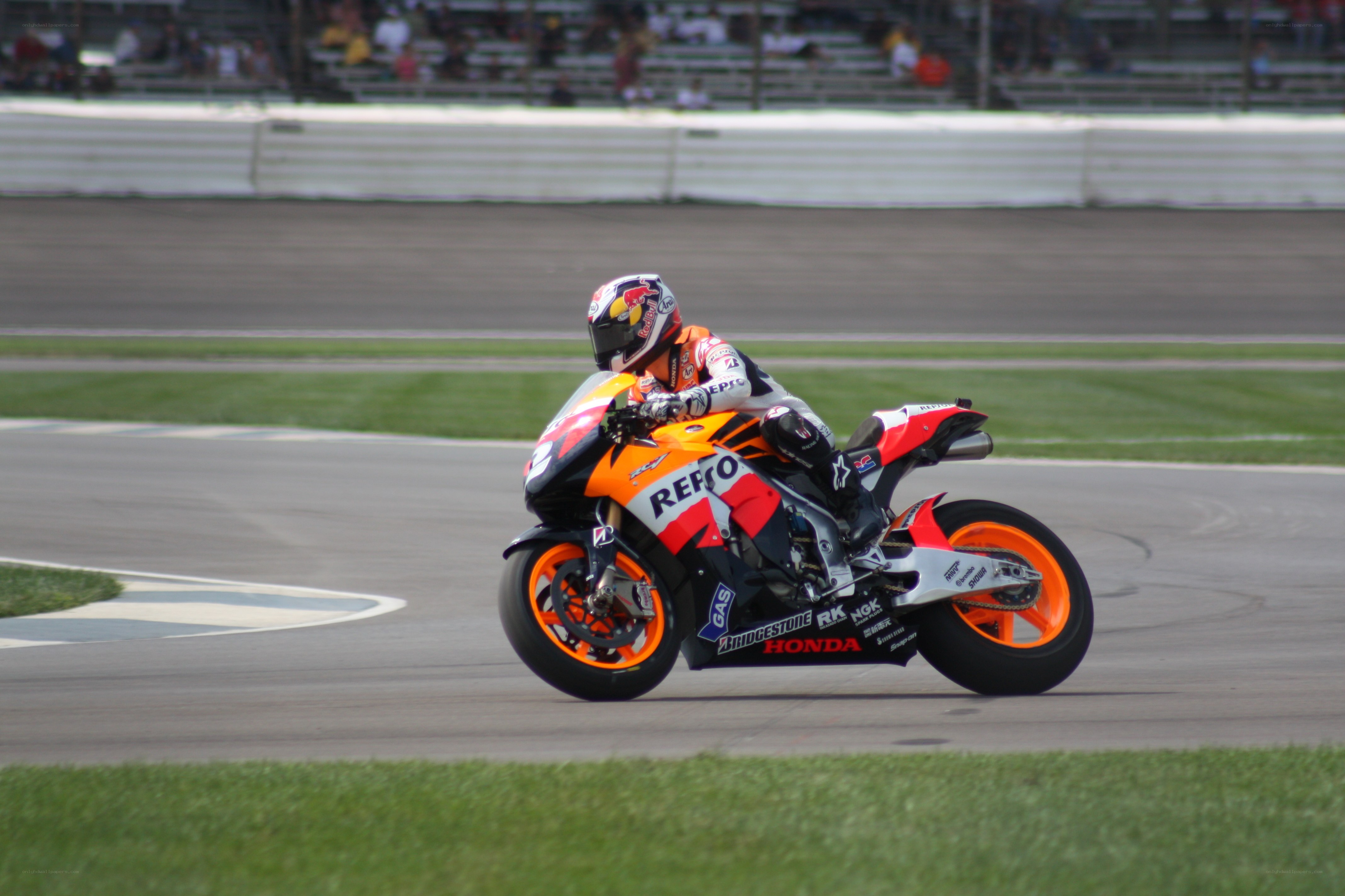 Motorcycle racer on track