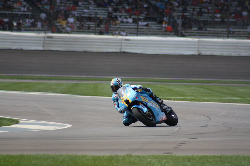 Motorcycle racer on track