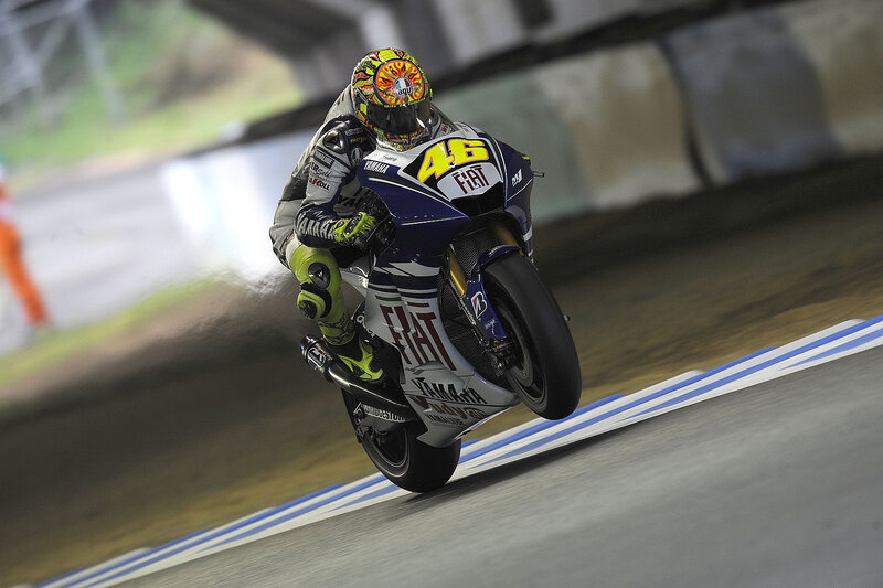 Motorcycle racer on track