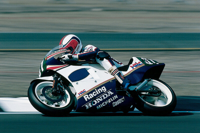 Motorcycle racer on track