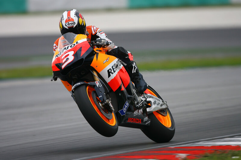 Motorcycle racer on track