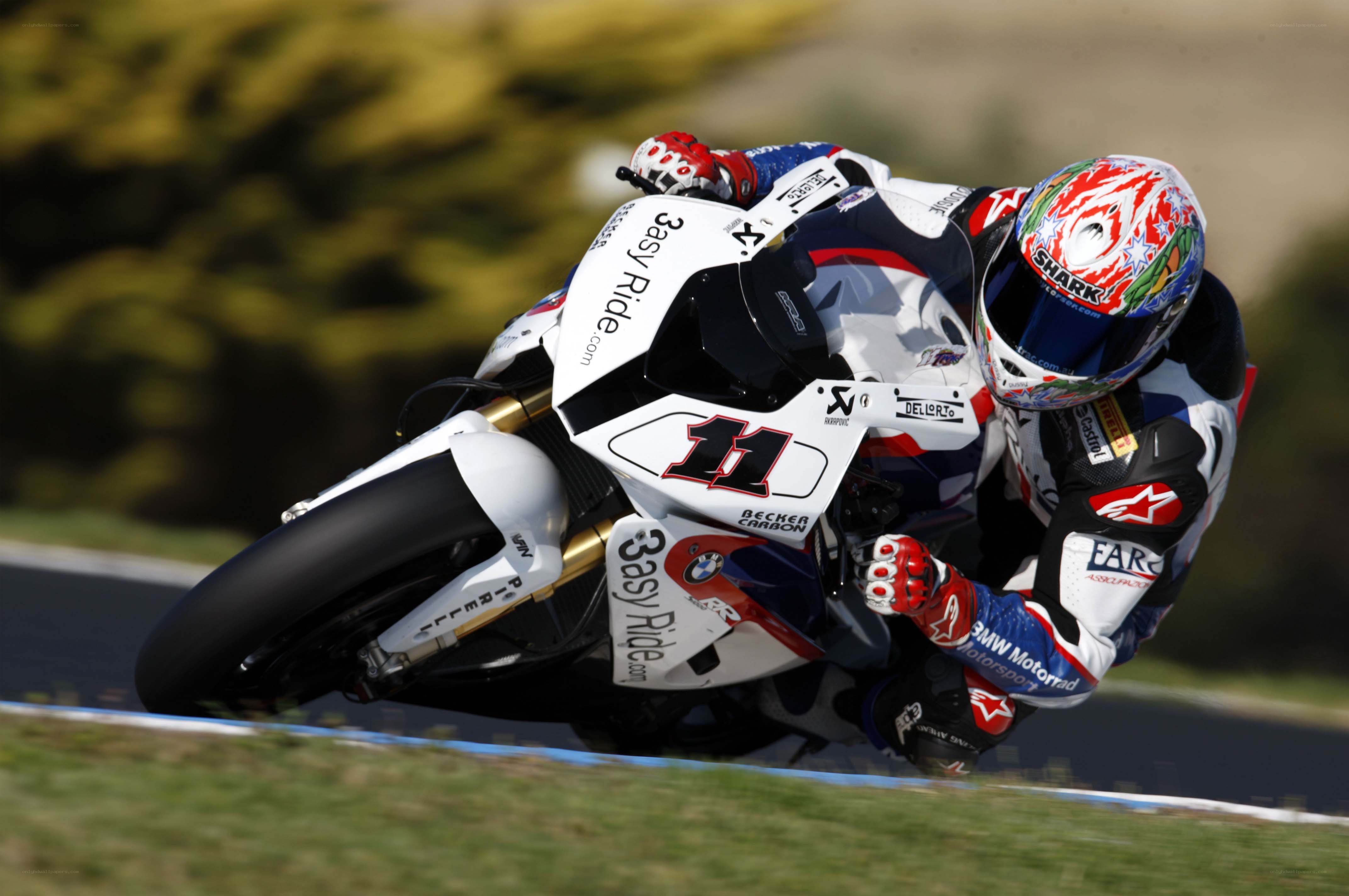 motorcycle racer on track