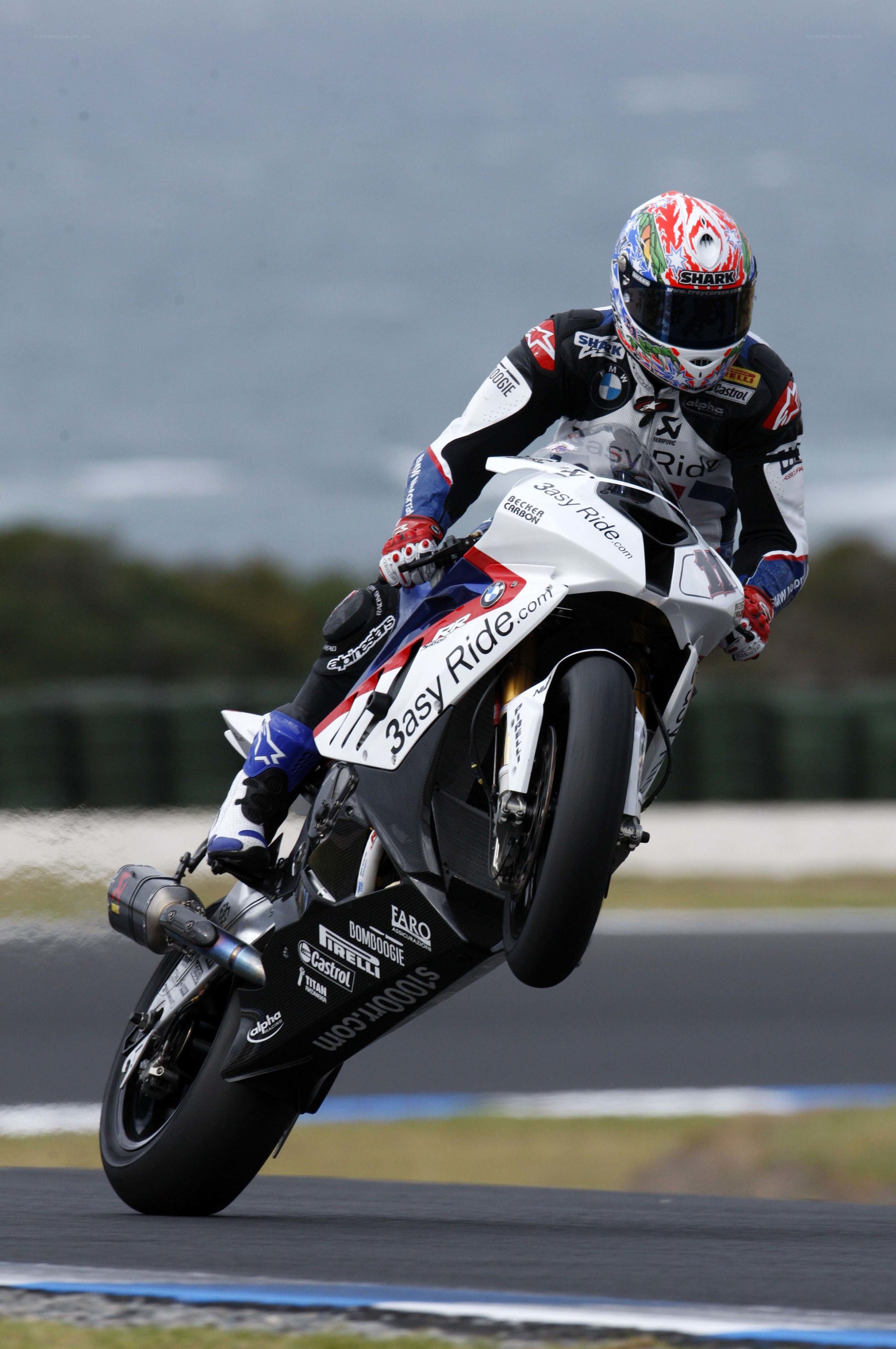 motorcycle racer on track