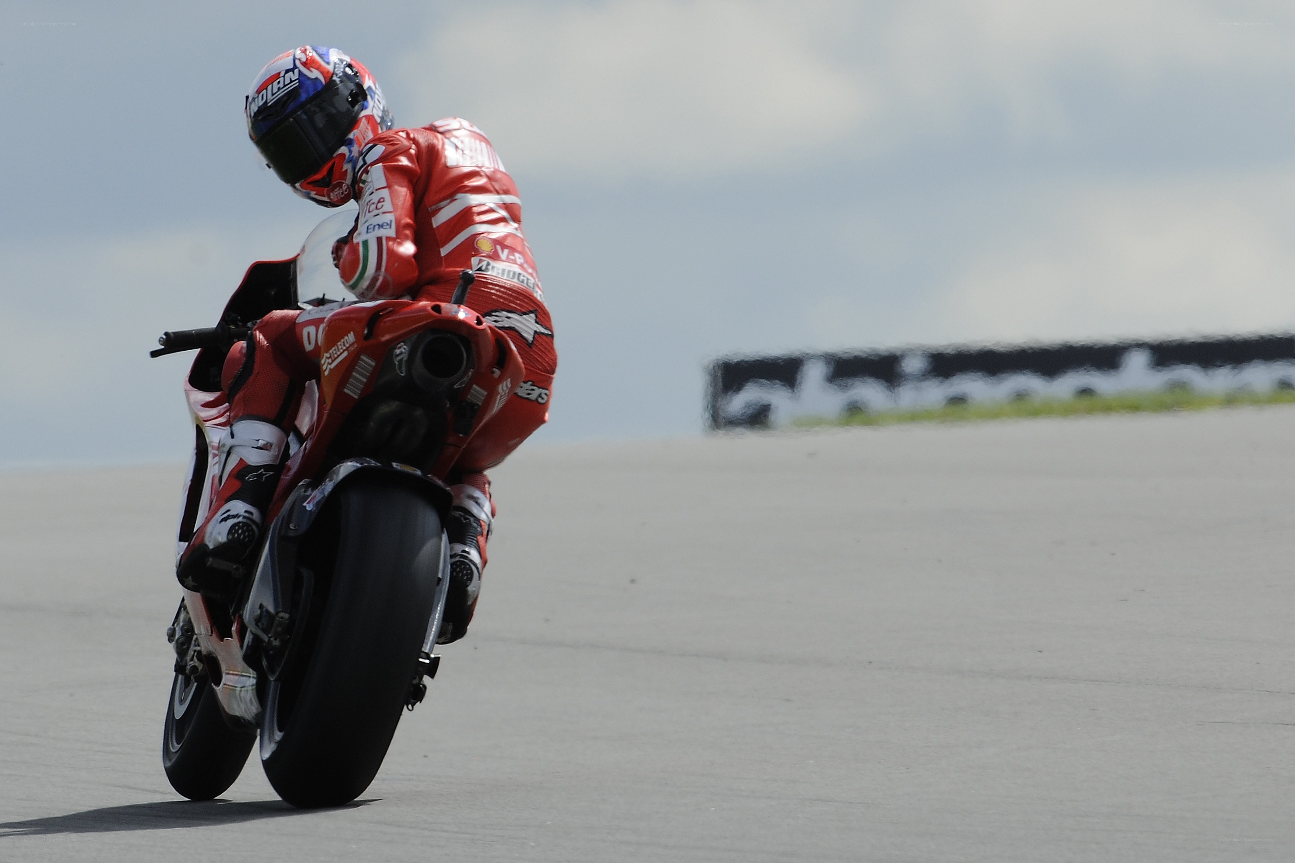 Motorcycle racer on track