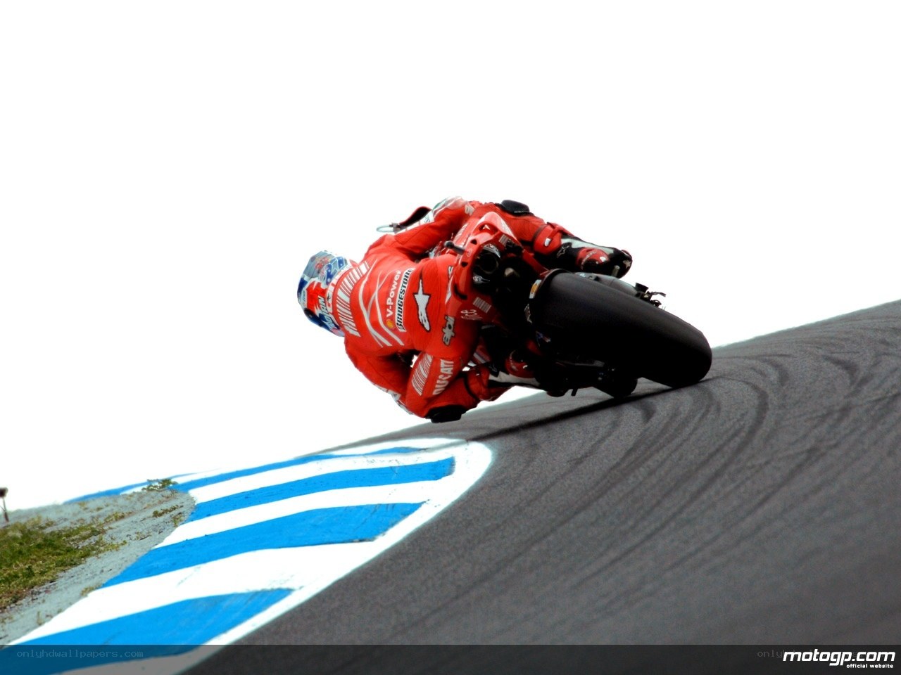 Motorcycle racer on track