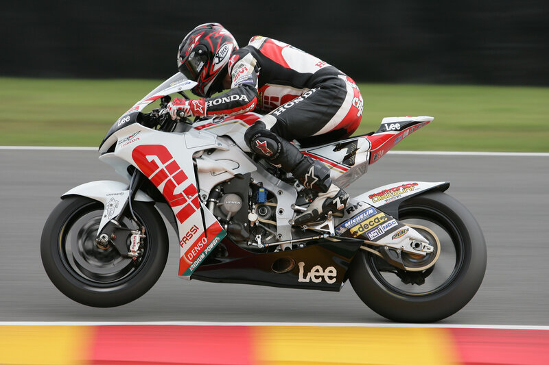 Motorcycle racer on track