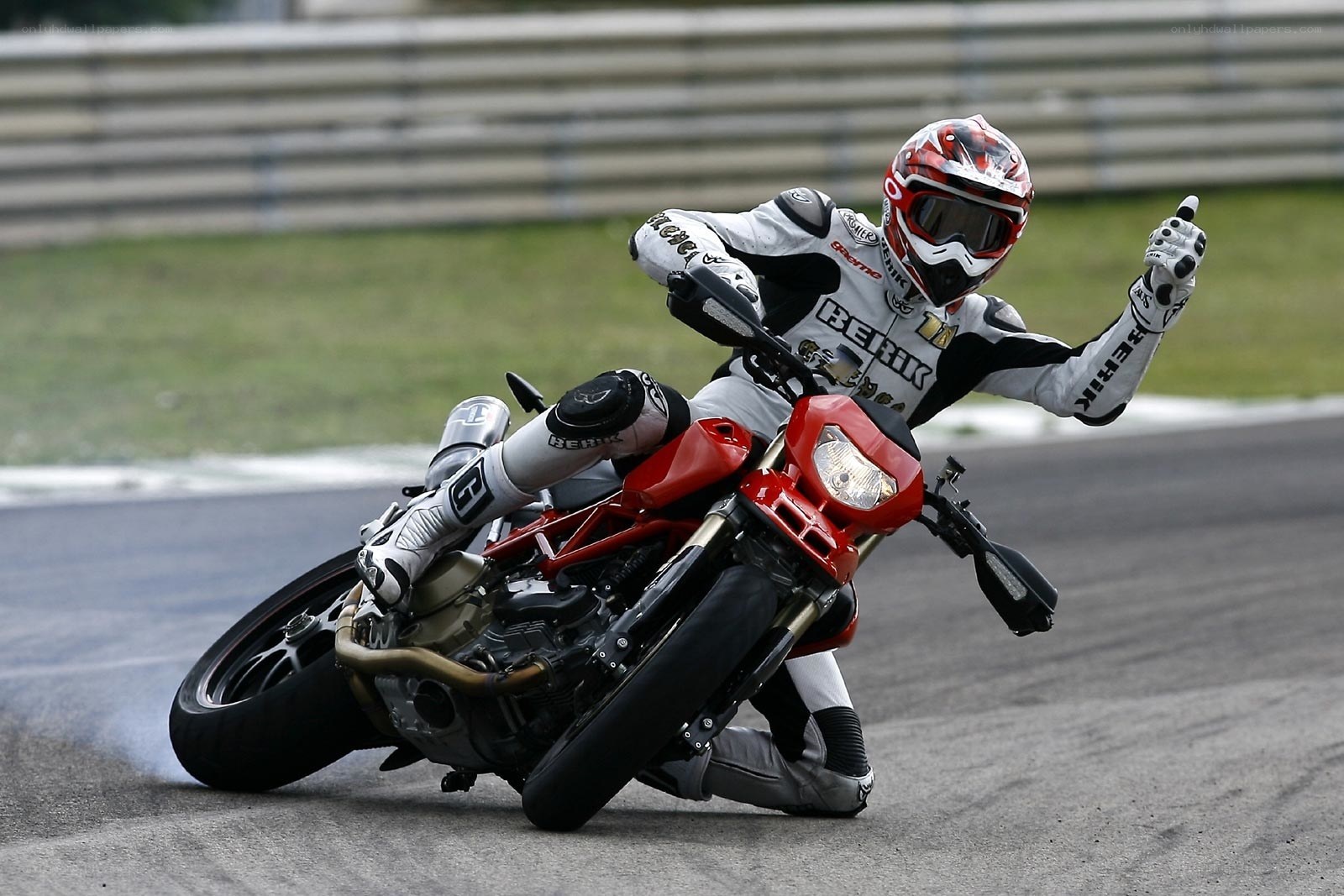 Motorcycle racer on track
