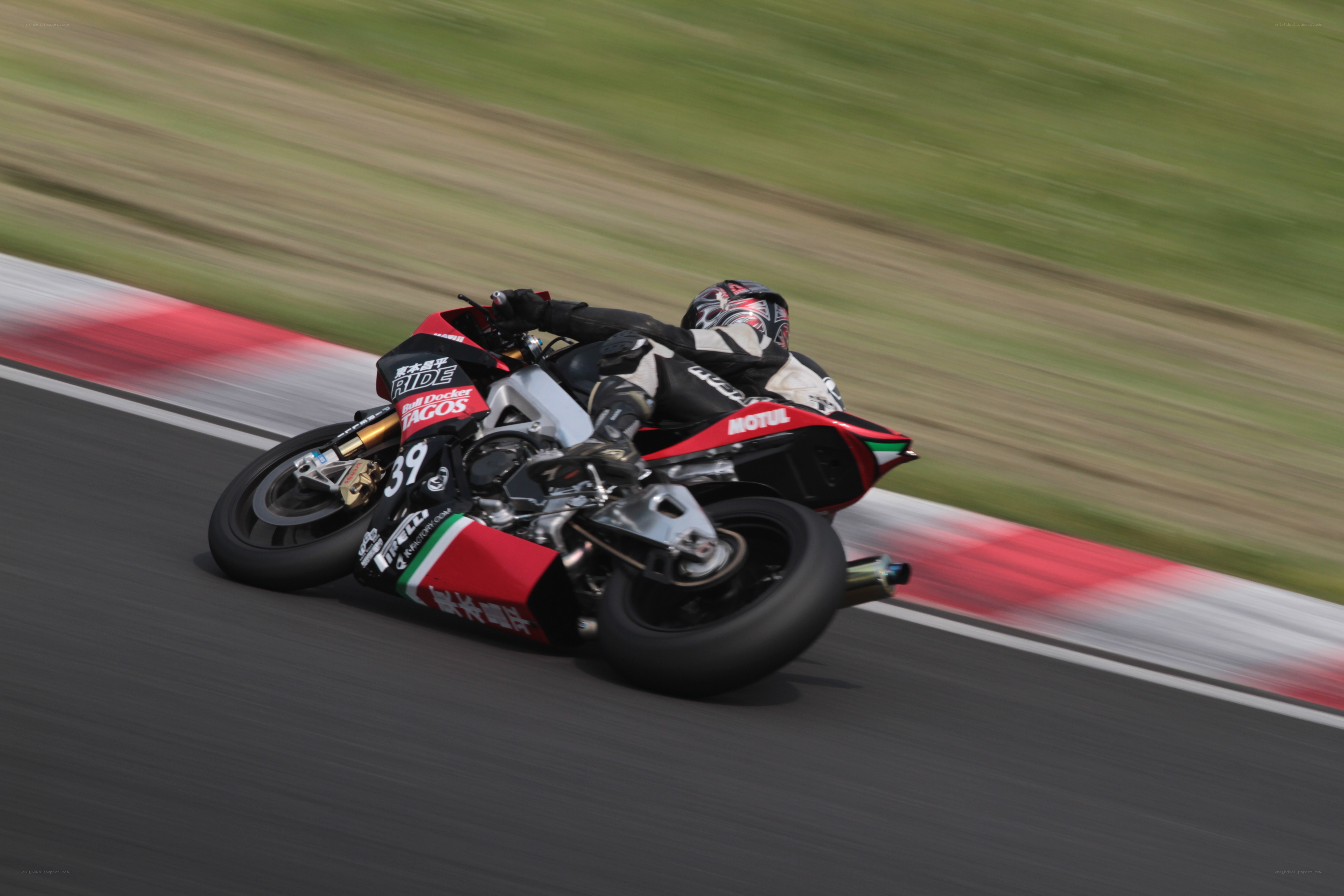 motorcycle racer on track