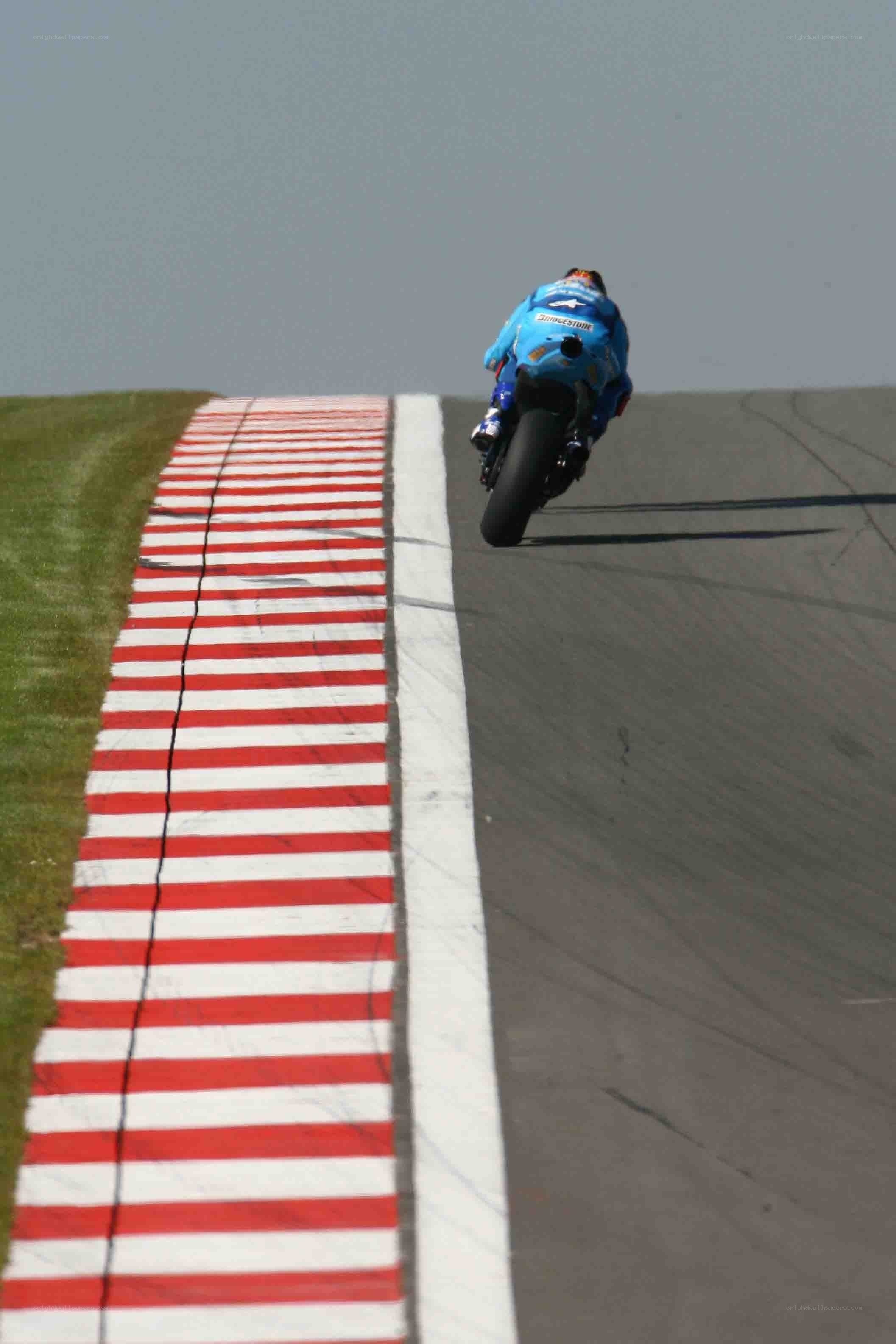 Motorcycle racer on track