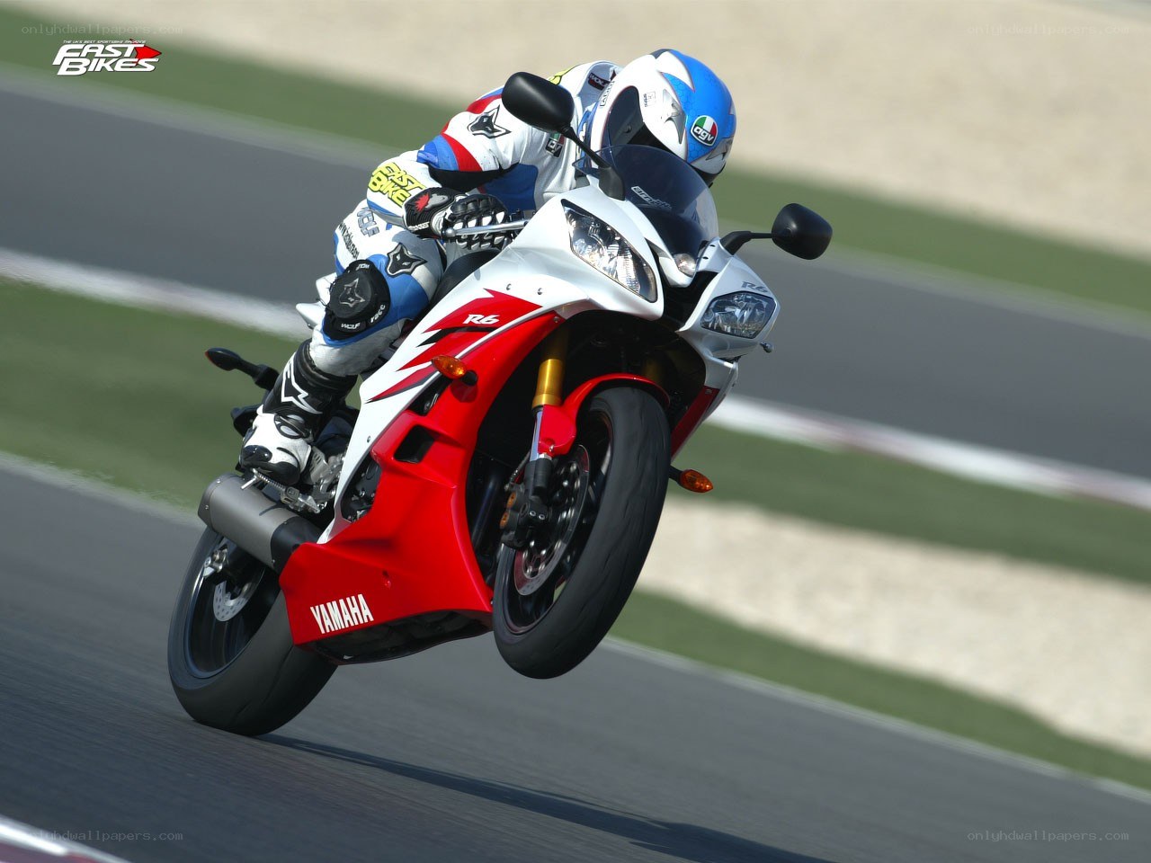 Motorcycle racer on track