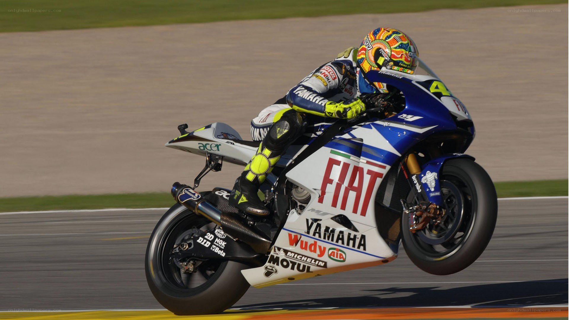 Motorcycle racer on track