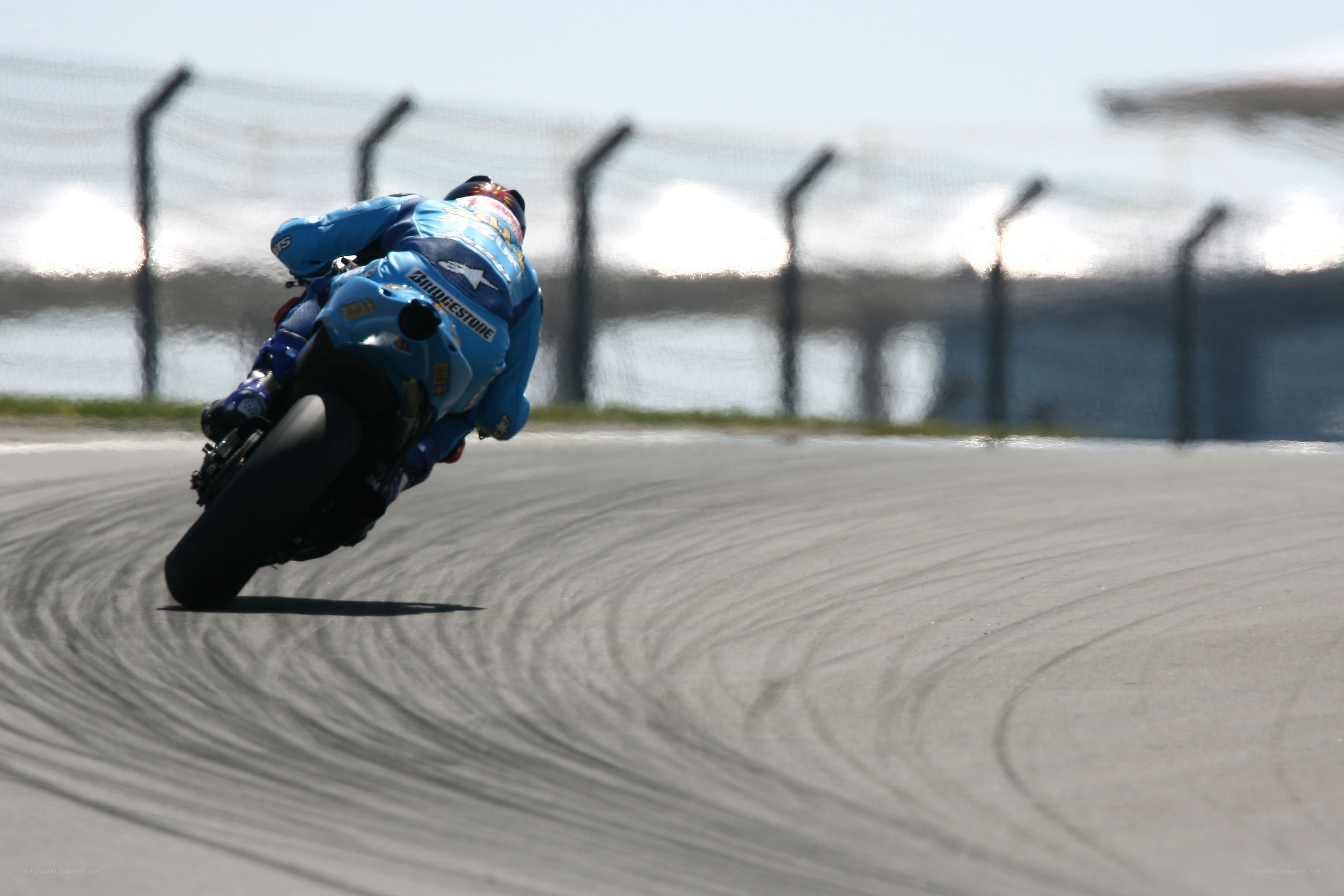Motorcycle racer on track