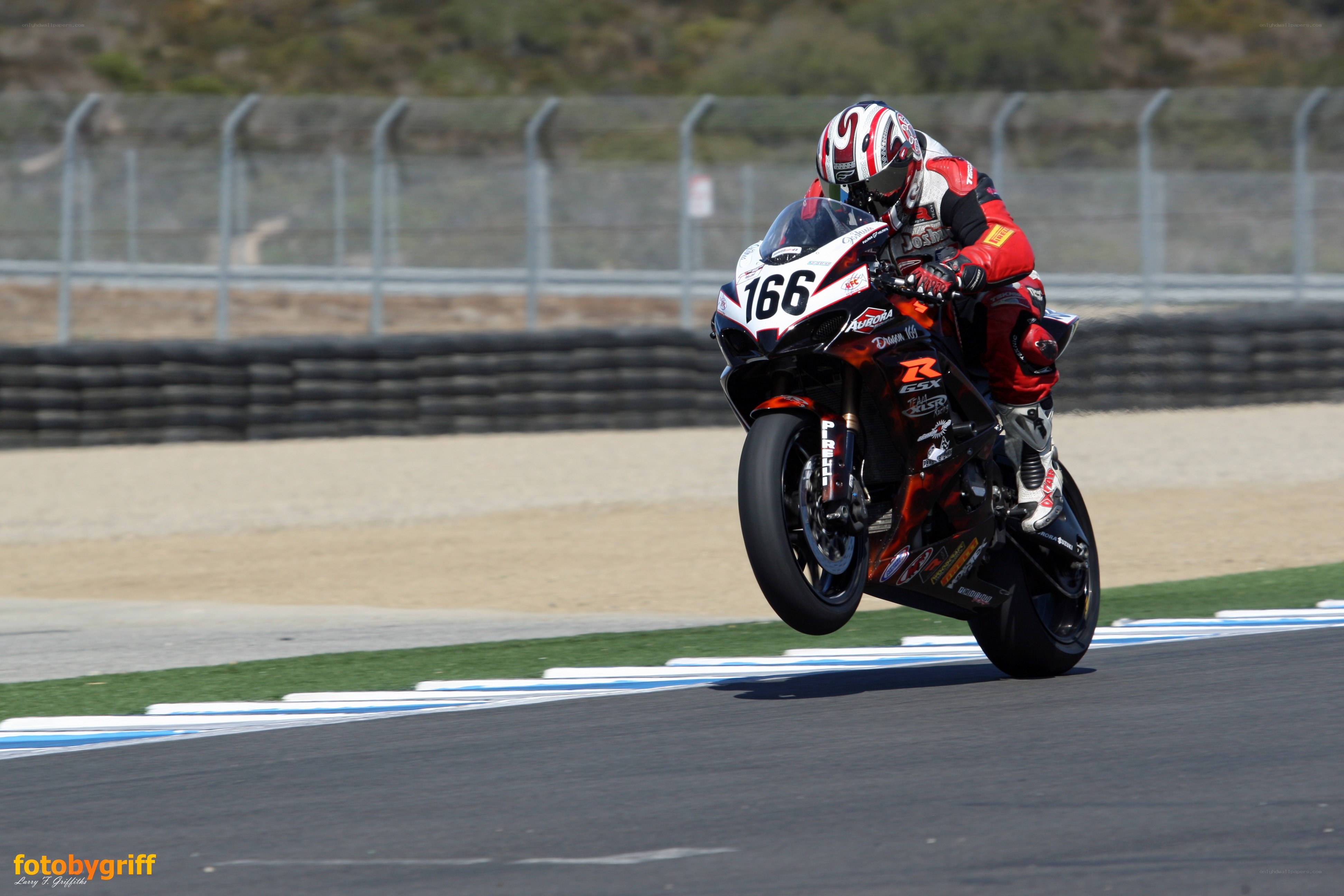 Motorcycle racer on track