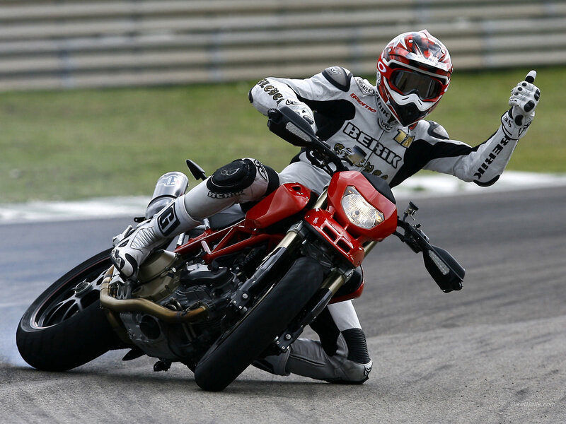 Motorcycle racer on track