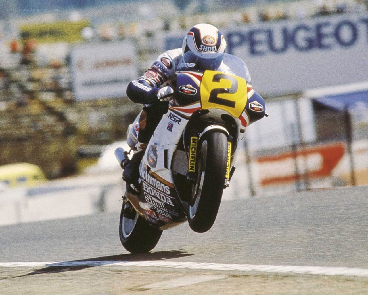 Motorcycle racer on track