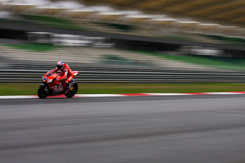 Motorcycle racer on track