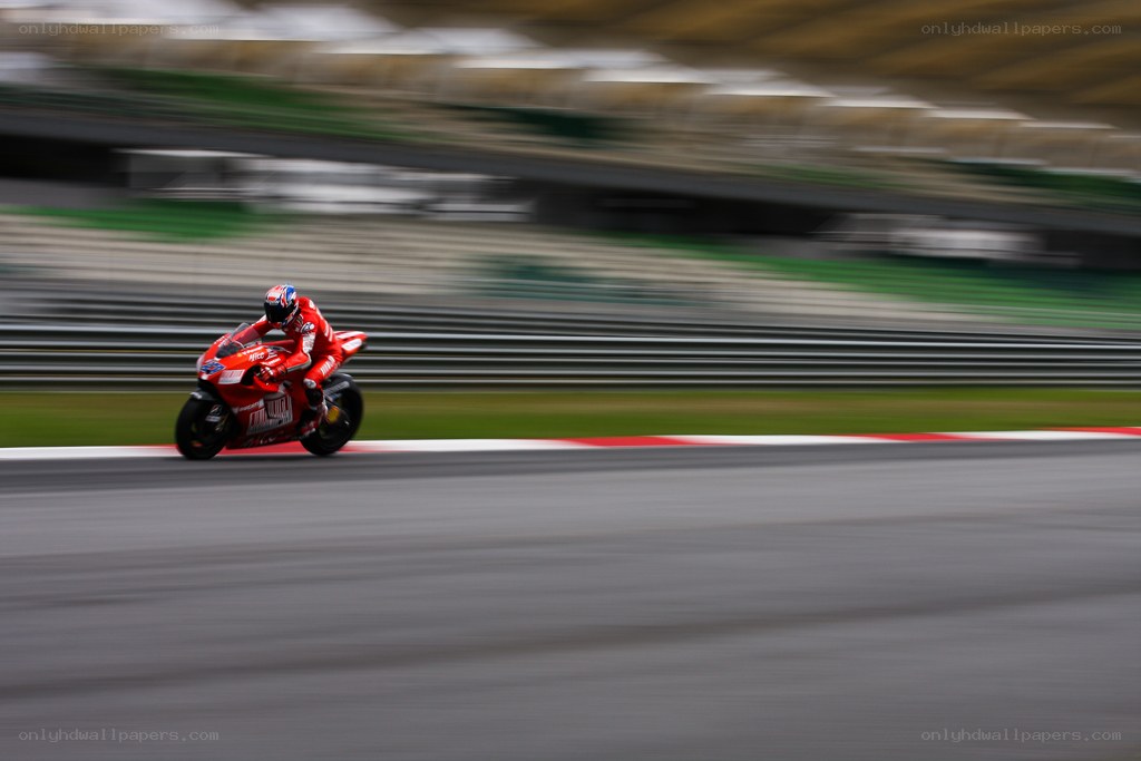 Motorcycle racer on track