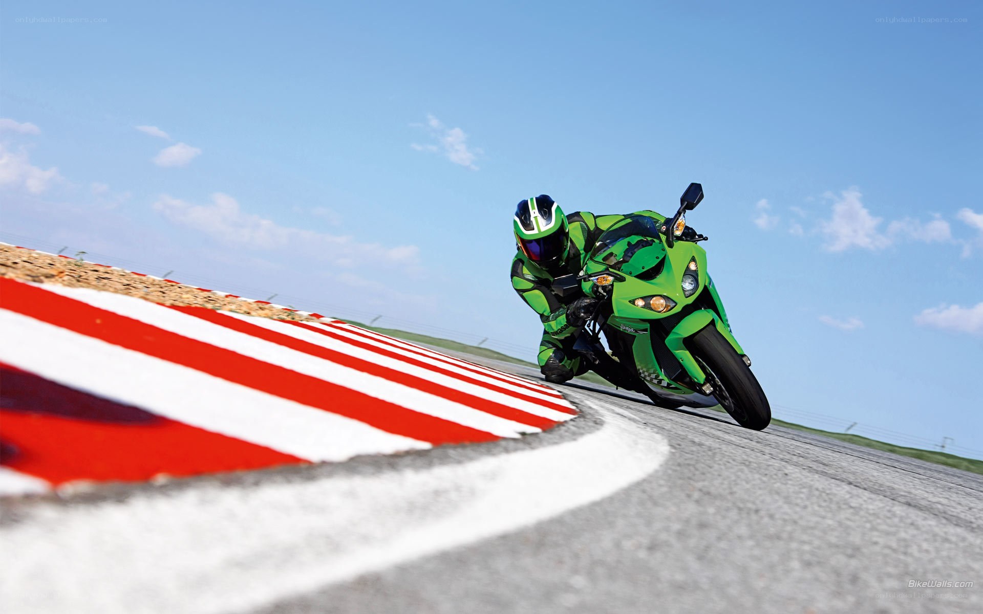 Motorcycle racer on track