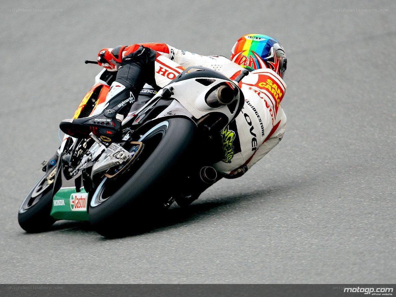 Motorcycle racer on track