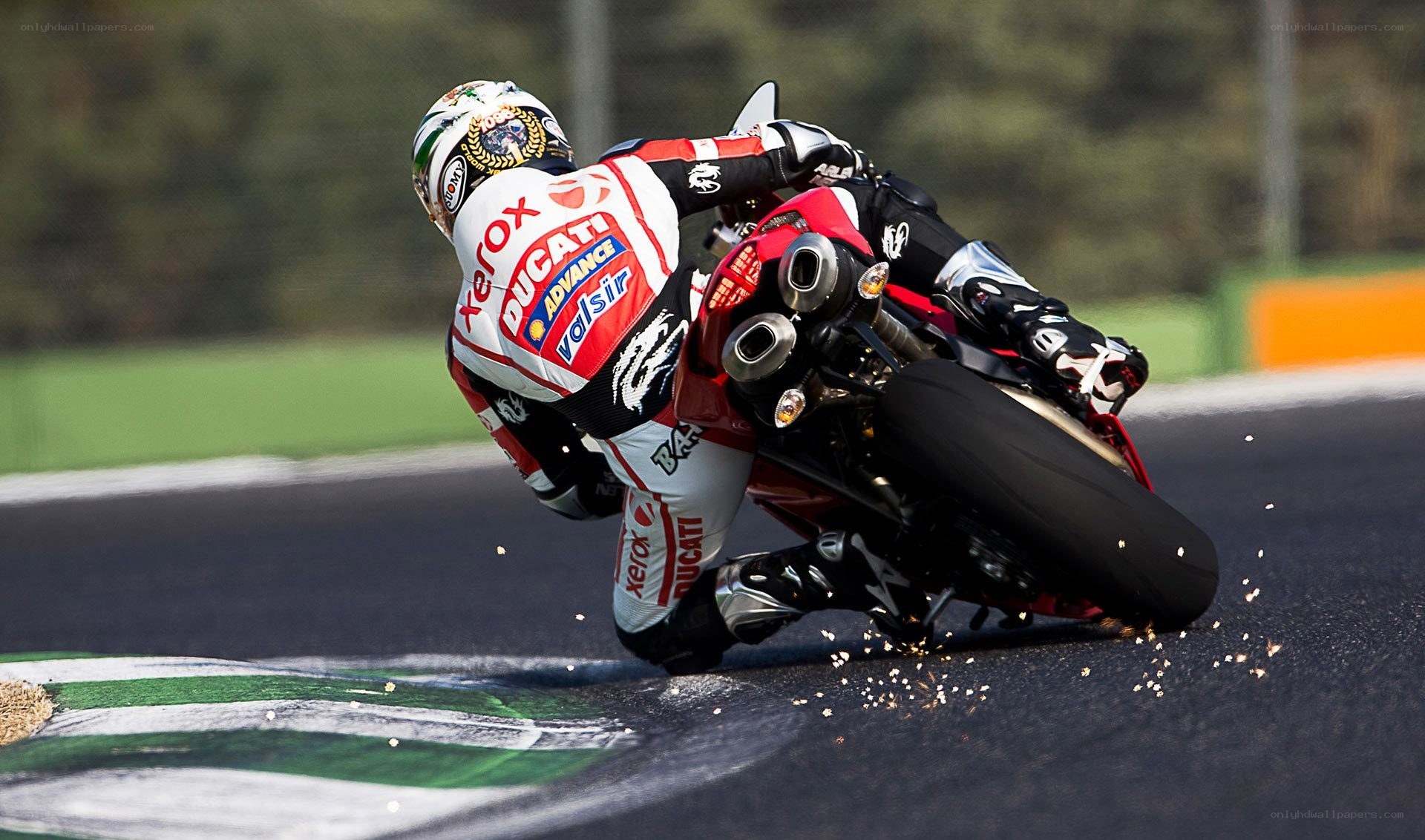 Motorcycle racer on track