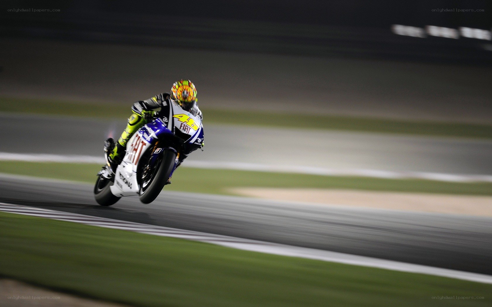Motorcycle racer on track