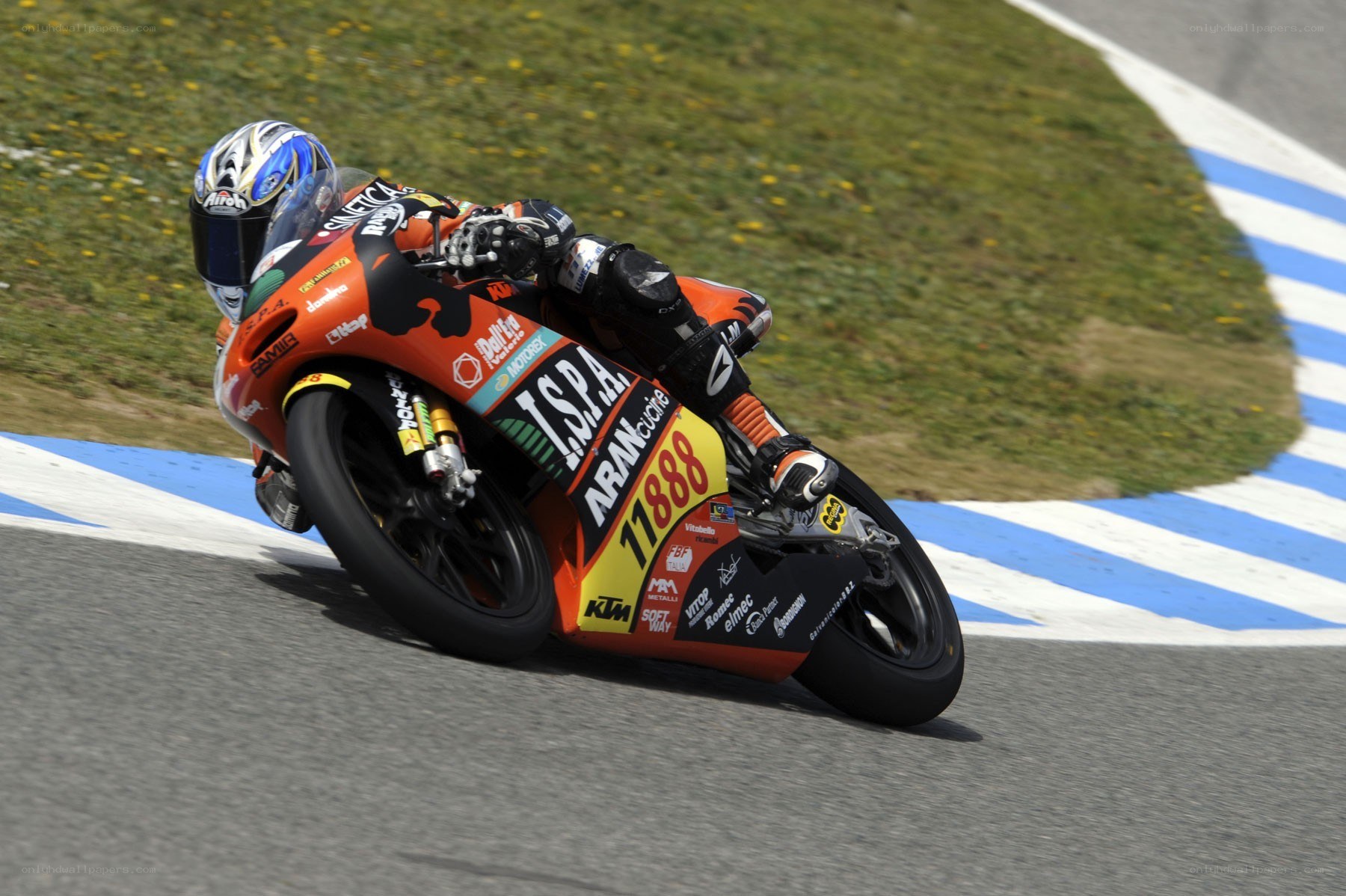 Motorcycle racer on track