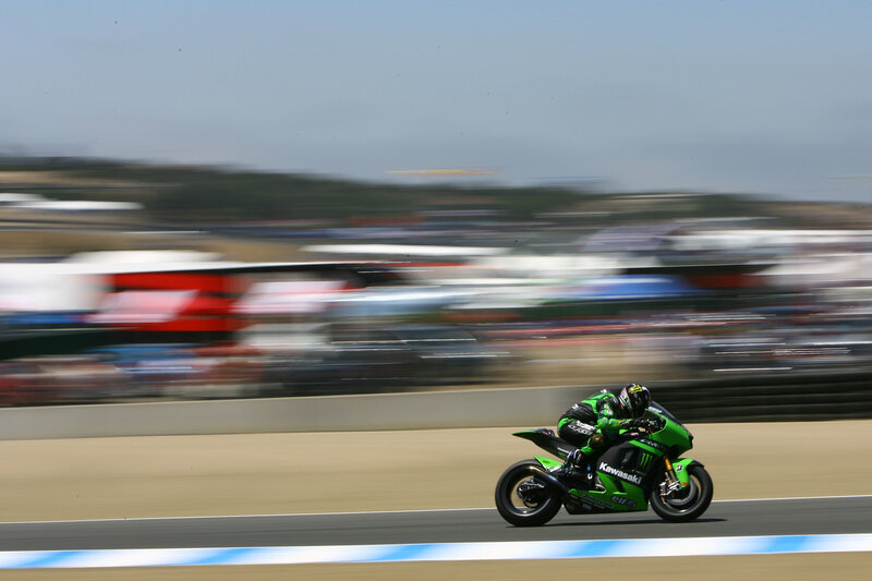 Motorcycle racer on track