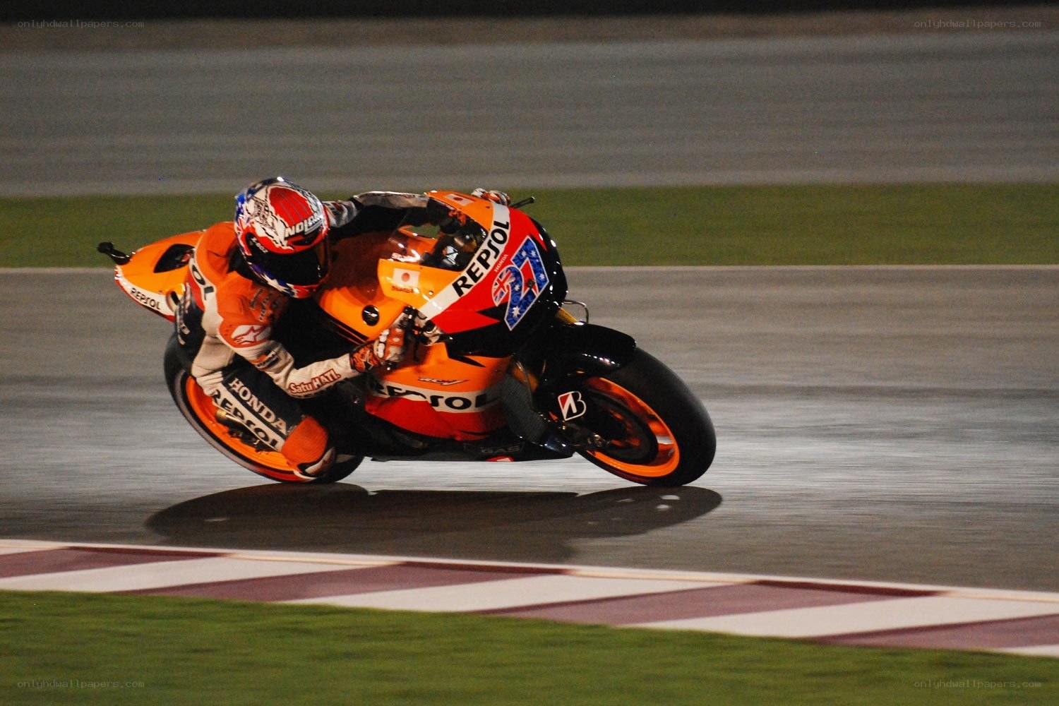 Motorcycle racer on track