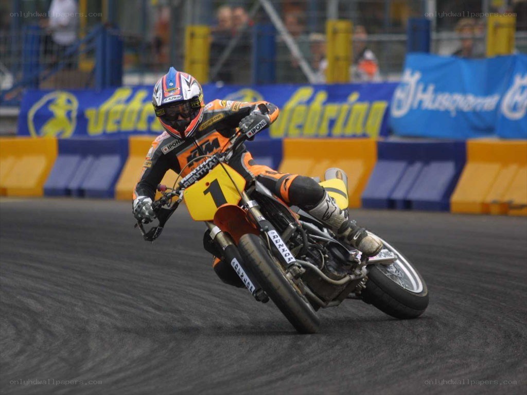 Motorcycle racer on track