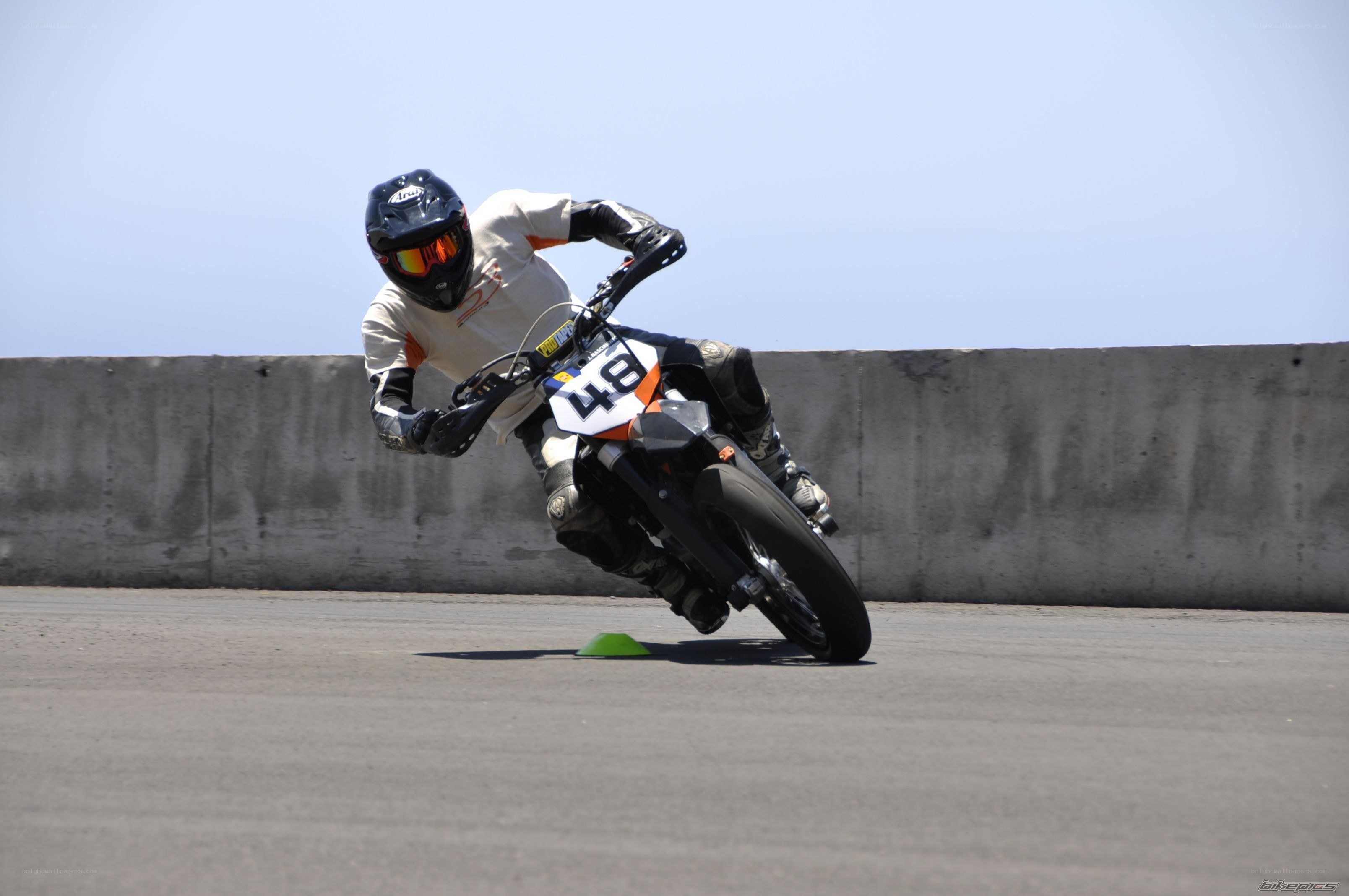 Motorcycle racer on track