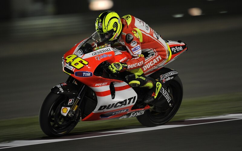 Motorcycle racer on track