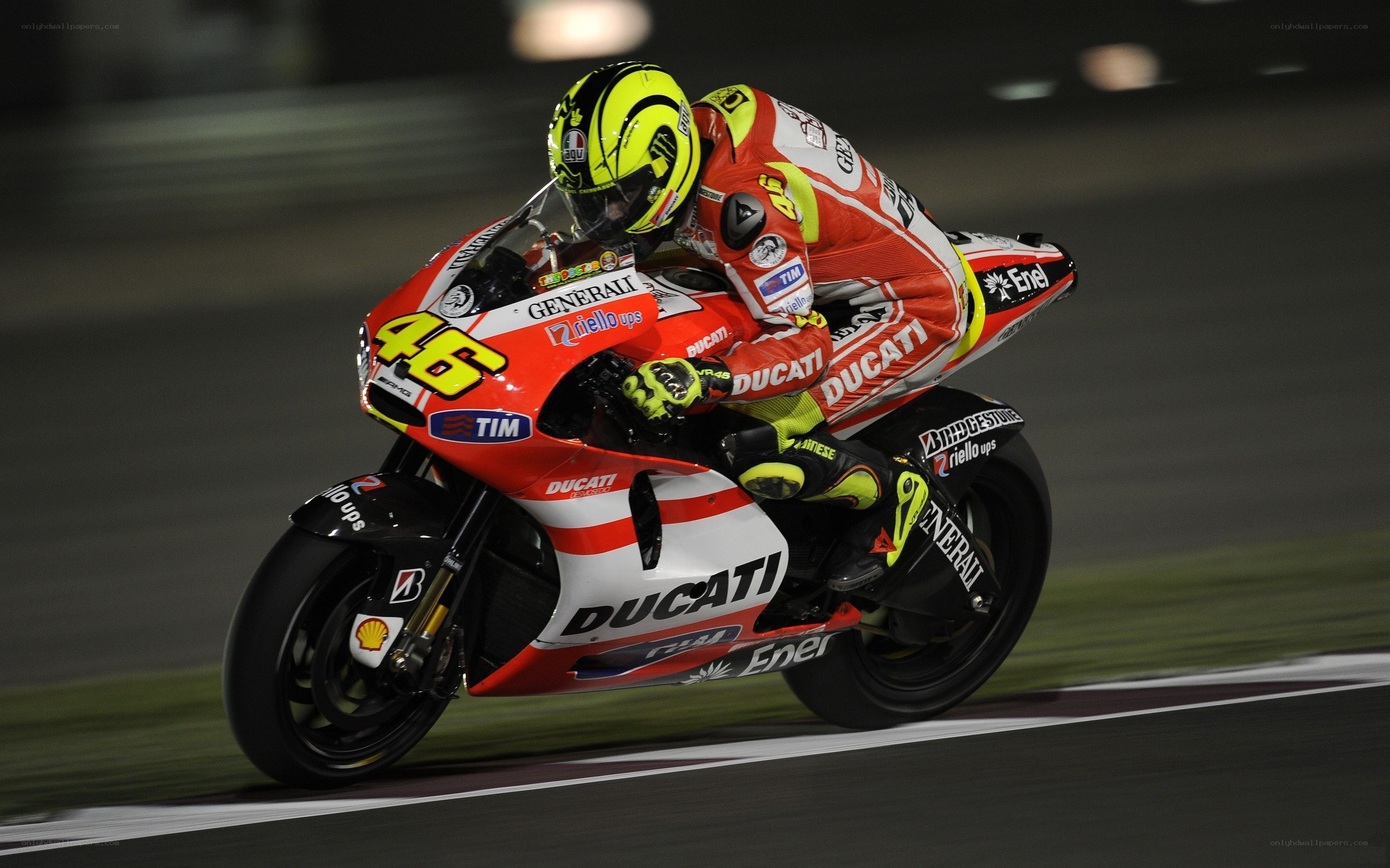 Motorcycle racer on track