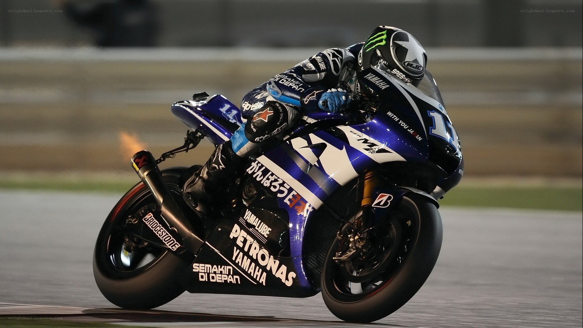 Motorcycle racer on track