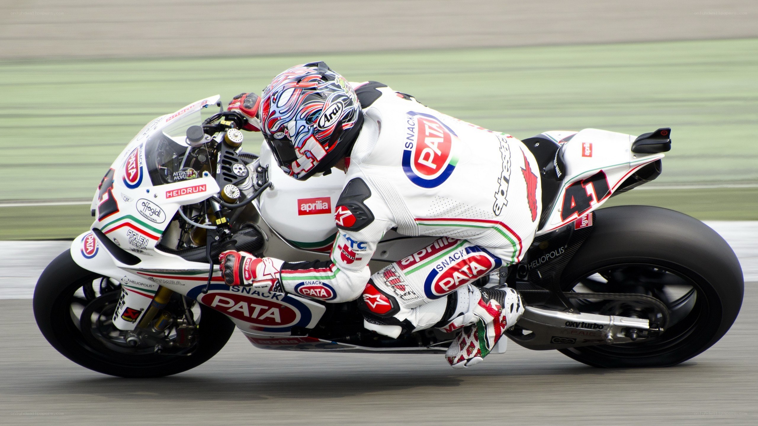 Motorcycle racer on track