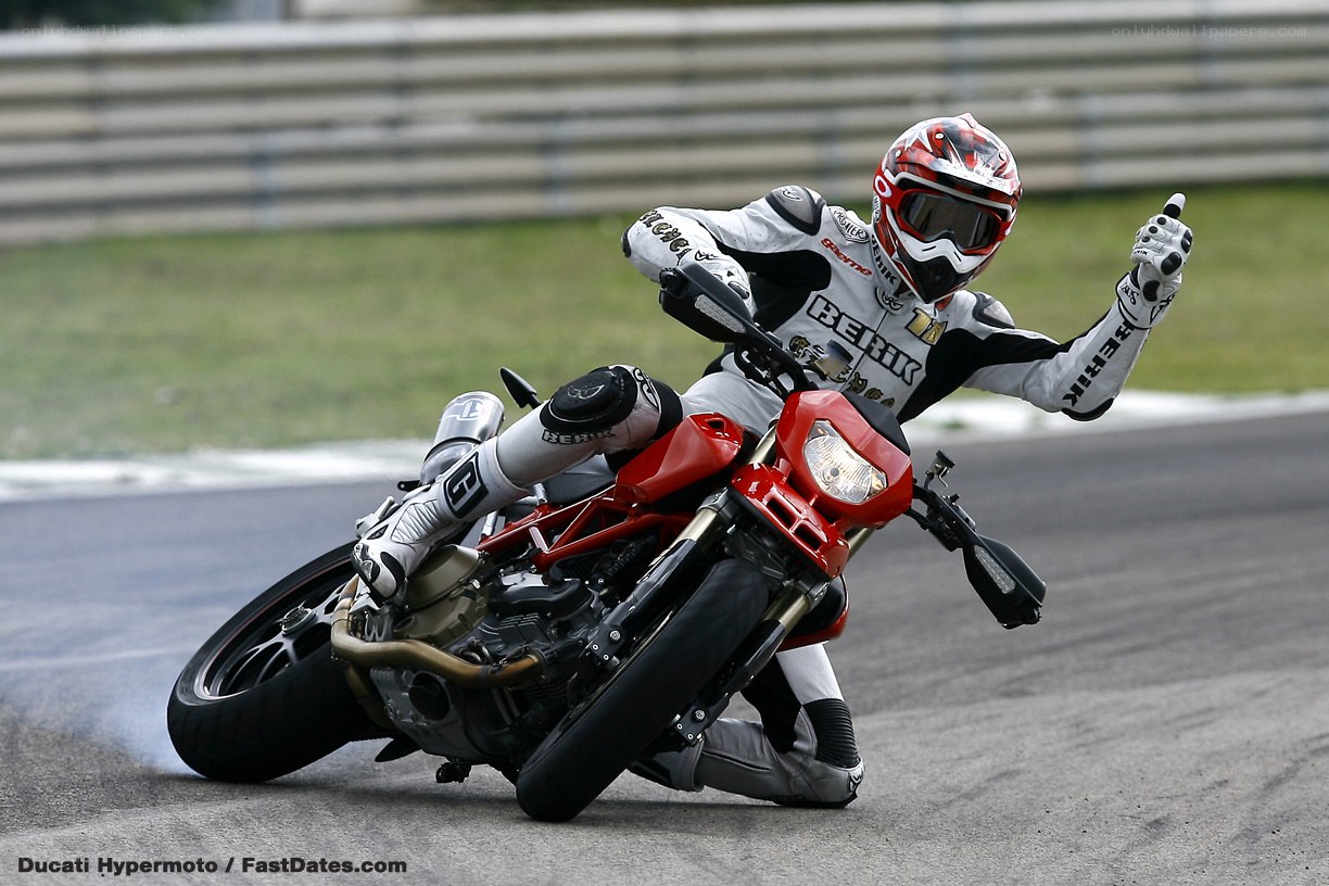 Motorcycle racer on track