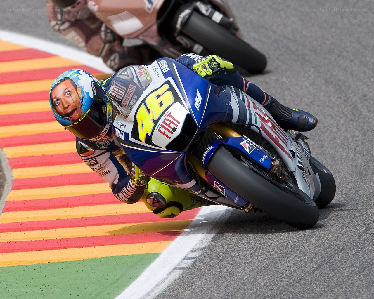 Motorcycle racer on track