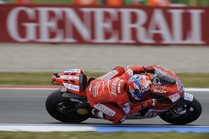 Motorcycle racer on track