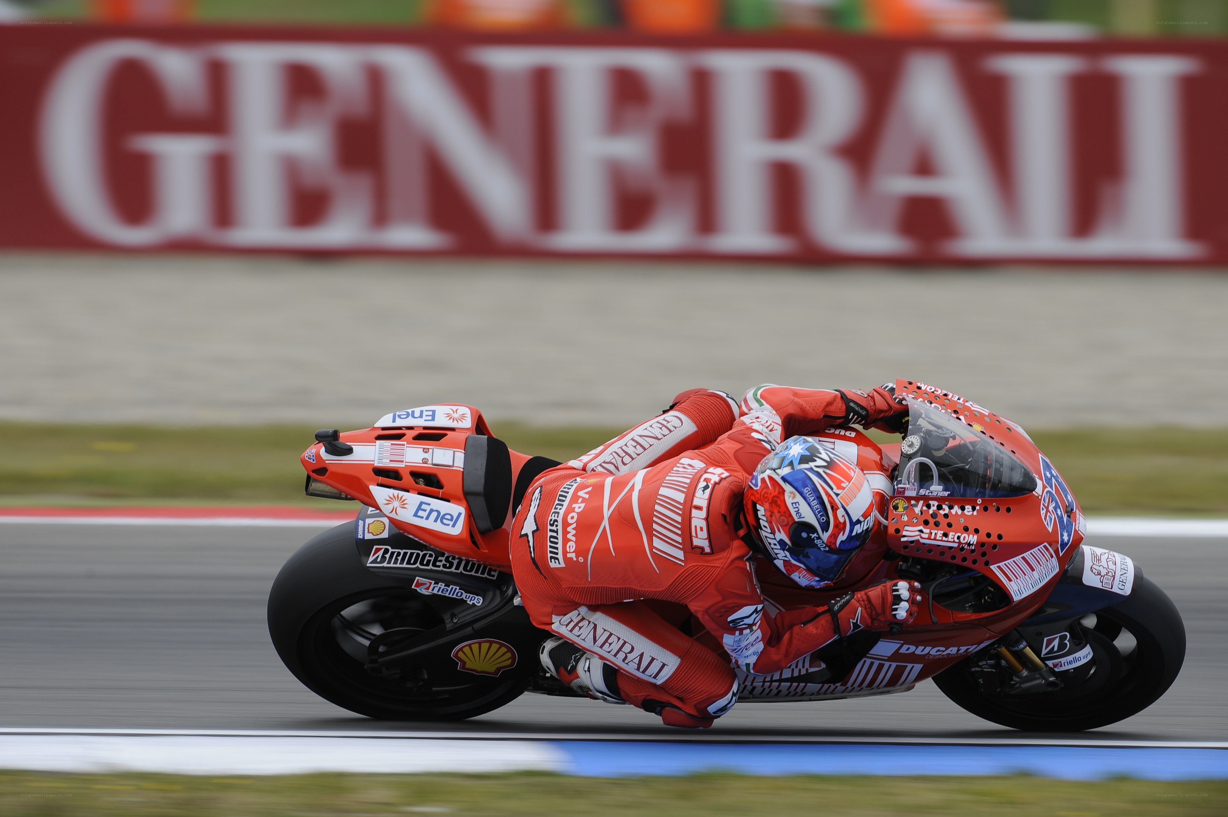 Motorcycle racer on track