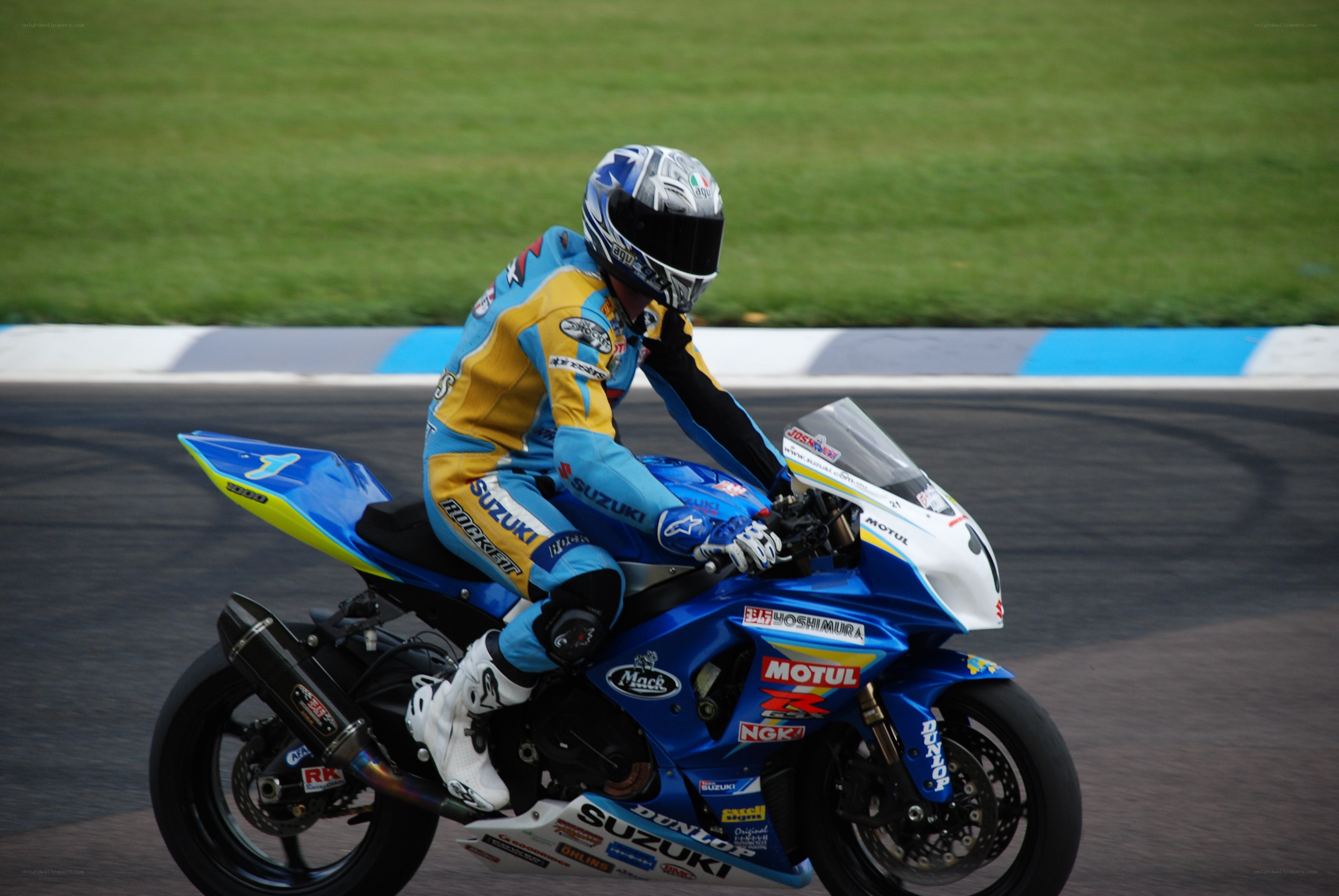 motorcycle racer on track