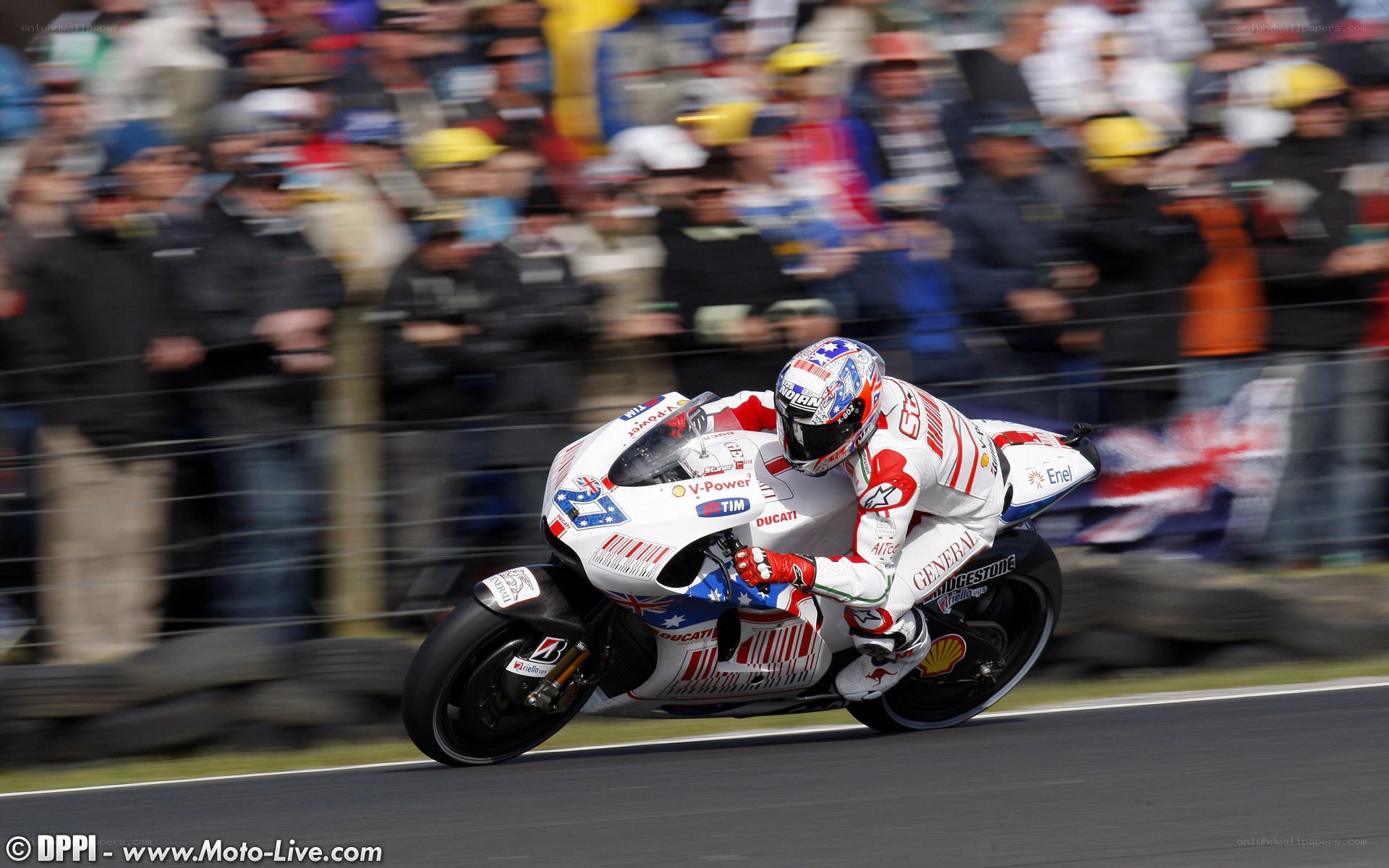 Motorcycle racer on track