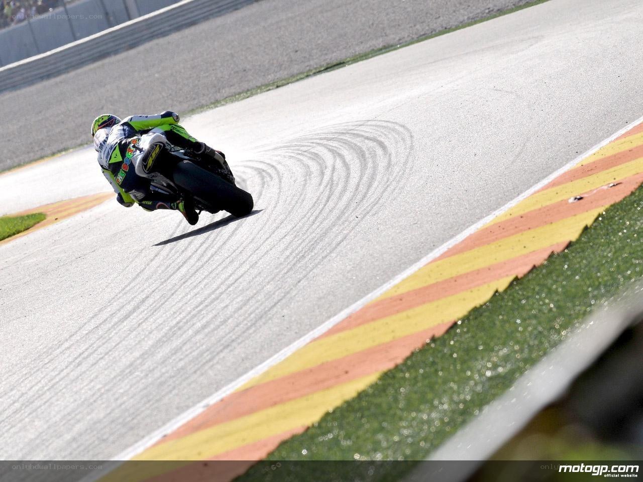 Motorcycle racer on track