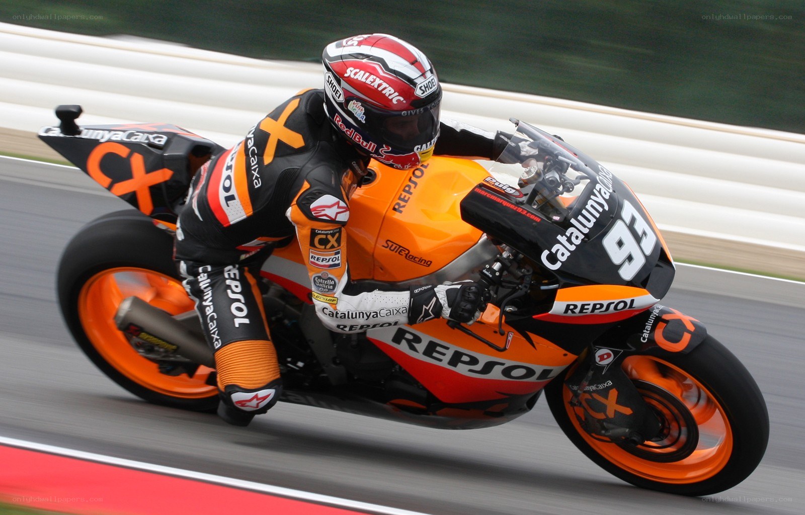 Motorcycle racer on track