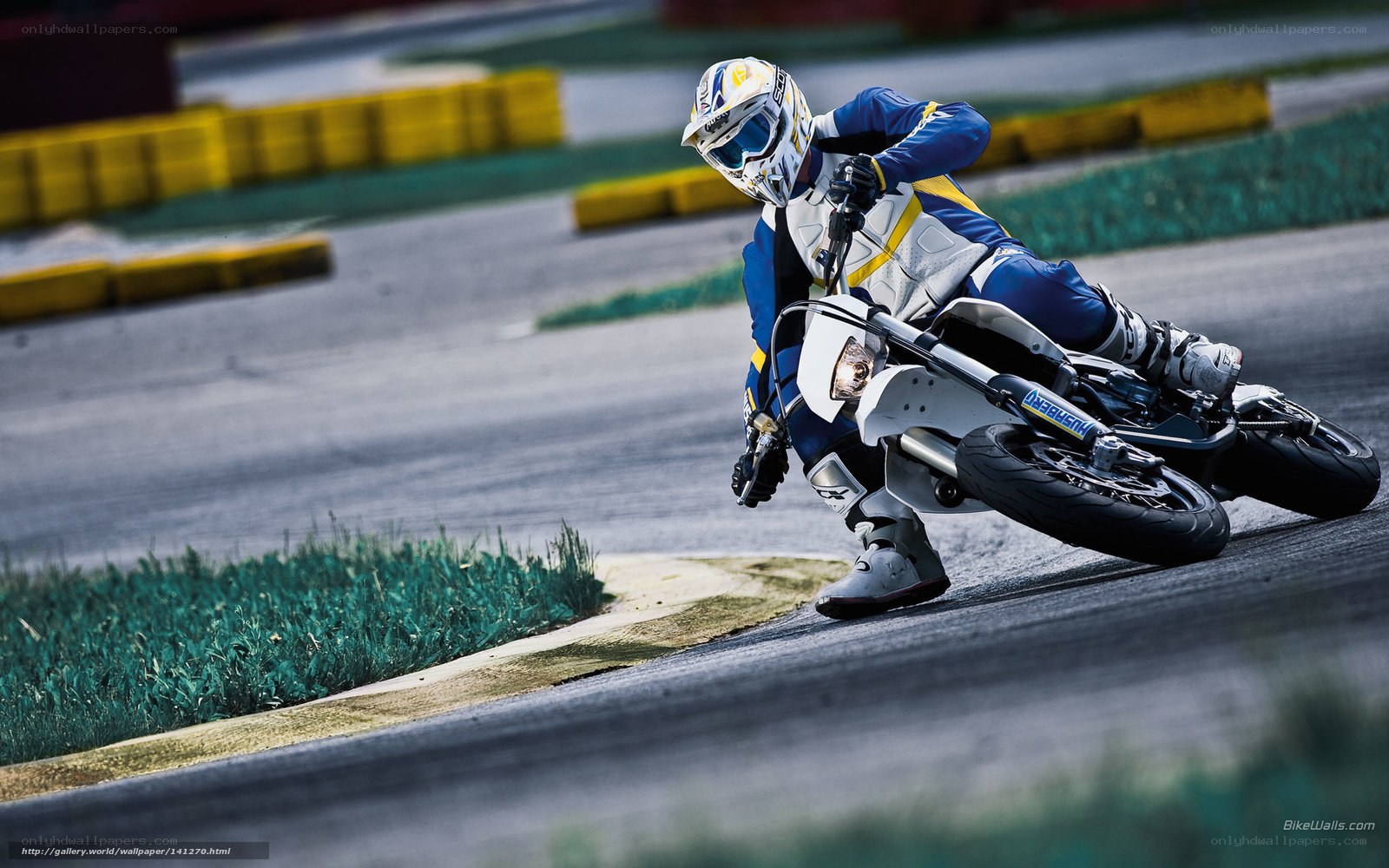 Motorcycle racer on track