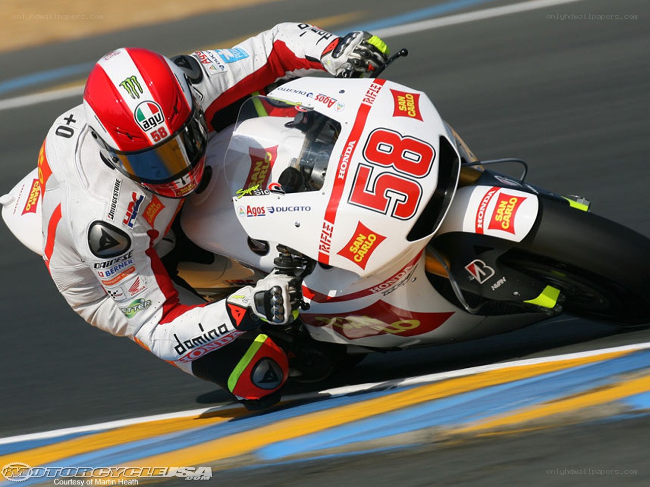 Motorcycle racer on track