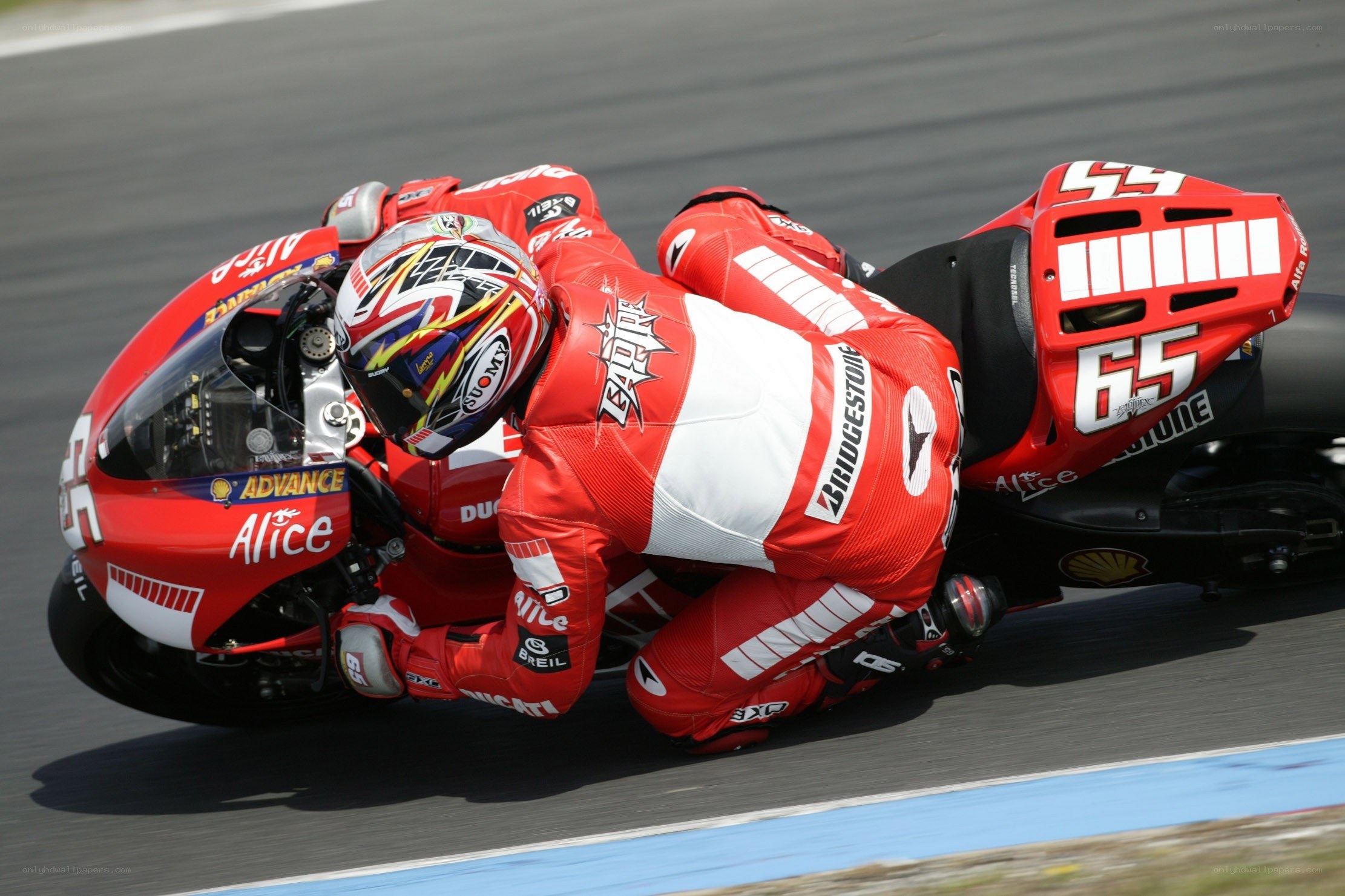 Motorcycle racer on track