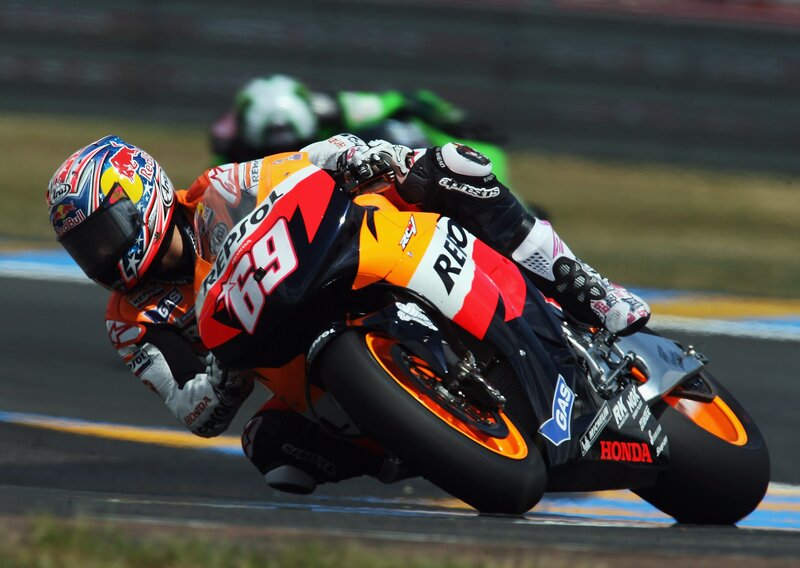 Motorcycle racer on track