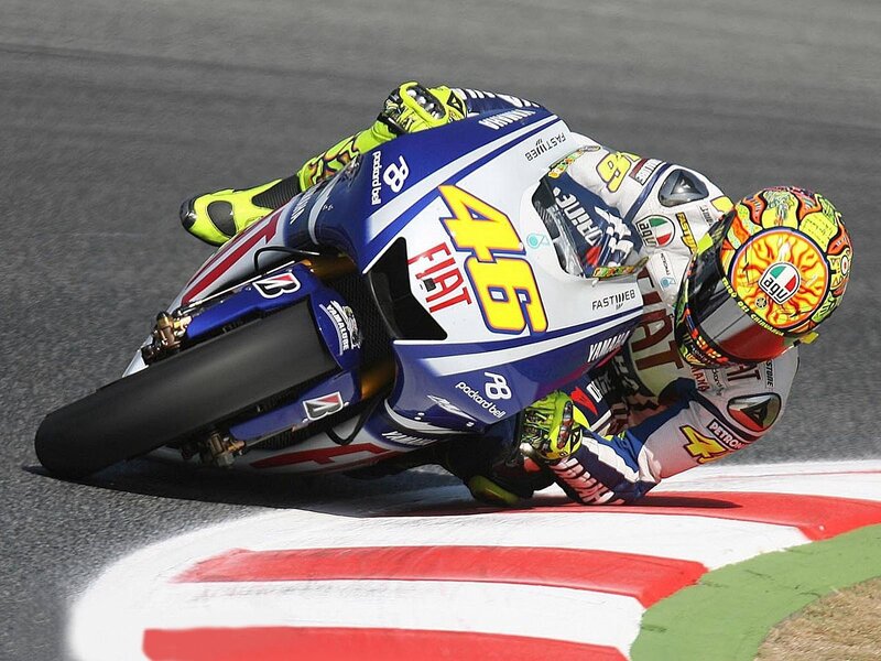 Motorcycle racer on track