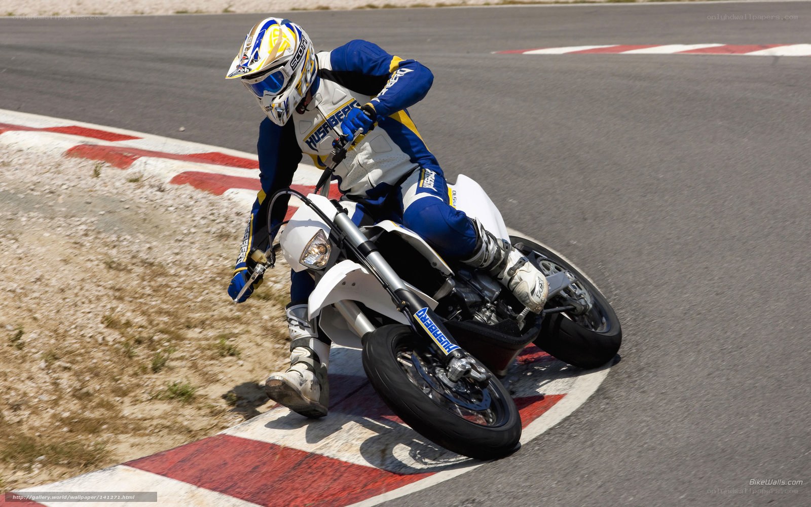 Motorcycle racer on track