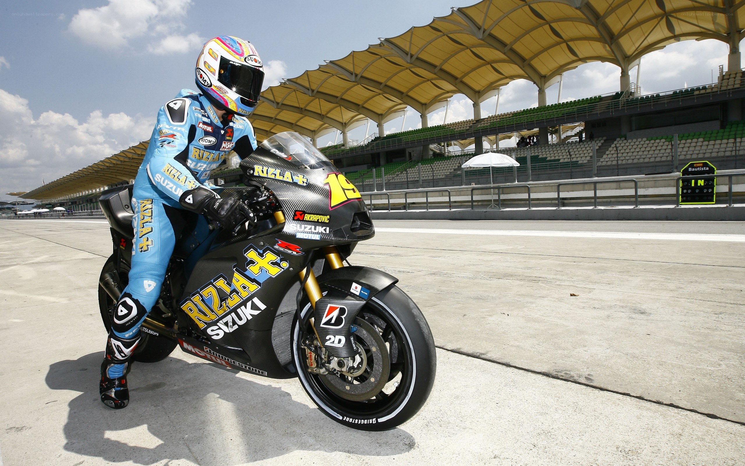Motorcycle racer on track