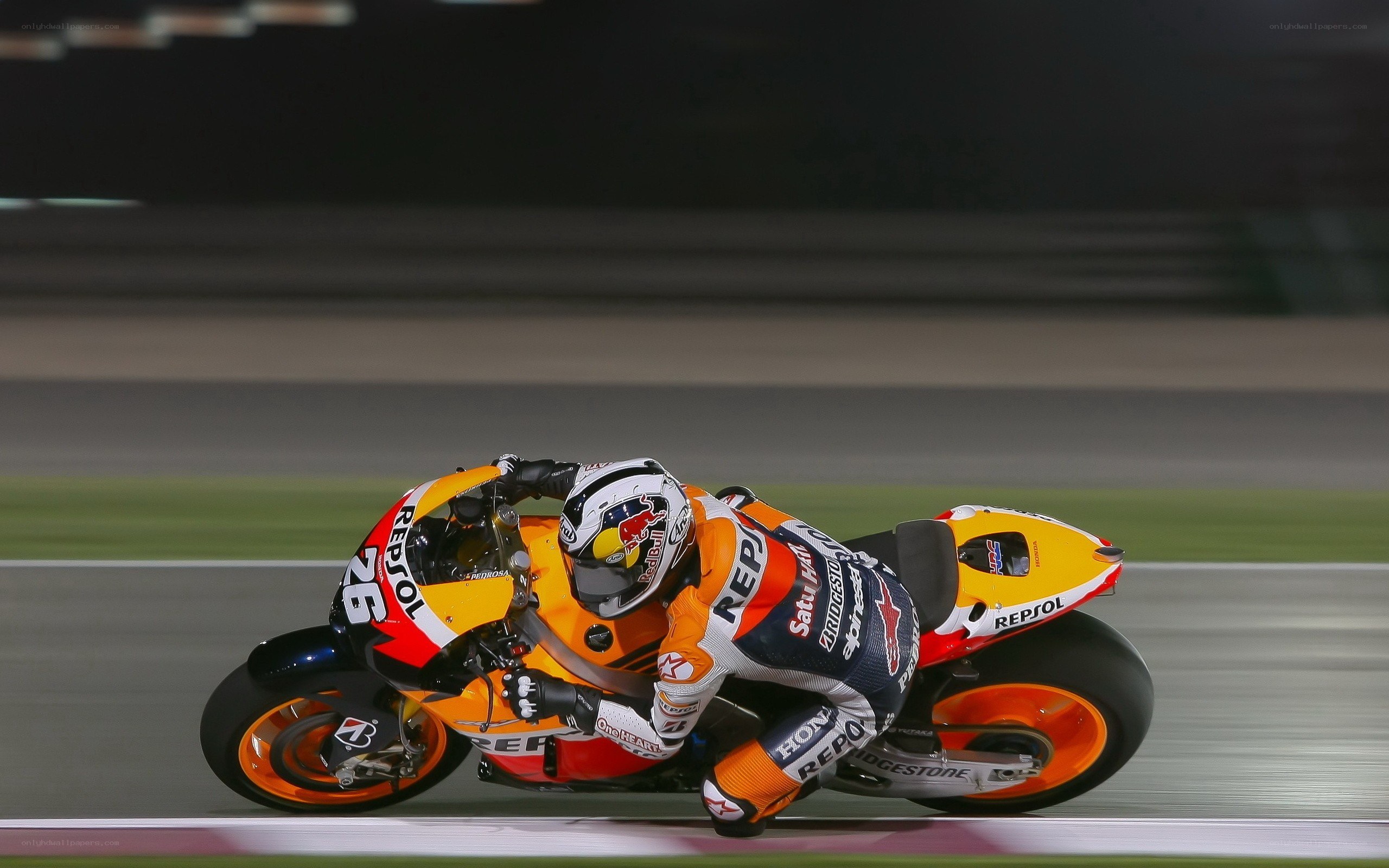 Motorcycle racer on track